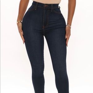 Fashion Nova, super stretch, dark wash jeans